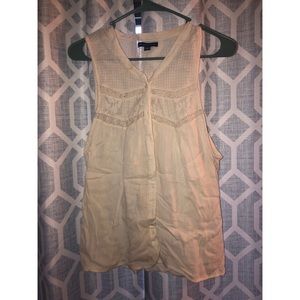 White Button Down Tank Top